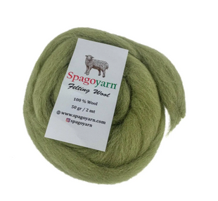 Вовна для валяння Spagoyarn FELT WOOL (Фелт Вул) № 87009 хакі (Пряжа 100% вовна, нитки для фелтингу) 87009 фото