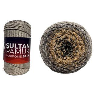 Пряжа Sultan Pamuk Makrome Batik №203 беж (макраме) 250 г 225 м 203 фото