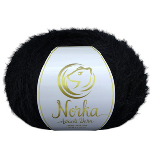 Пряжа Avanti Yarn Norka (Норка) №350 чорний, нейлон нитки для в'язання спицями і гачком 350 фото