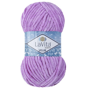 Пряжа LAVITA YARN VELUR №4158 сиреневый, пряжа велюр, нитки плюшевые 4158 фото