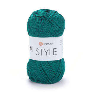 Пряжа Yarnart Style №677 смарагд, бавовна з віскозою нитки для в'язання спицями та гачком 677 фото