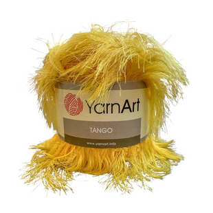 Пряжа Yarnart TANGO №530 жовтий , пряжа фантазійна, для ручного в'язання спицями та гачком 530 фото