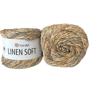 Пряжа YarnArt Linen Soft №7407, бавовна, віскоза з льоном, нитки для вʼязання спицями та гачком 7407 фото