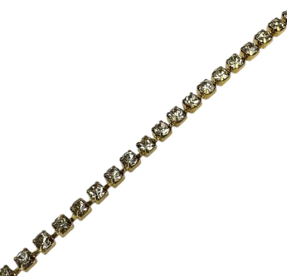 Цепь стразовая на катушке SS 12 Crystal Золото №653610 653610 фото