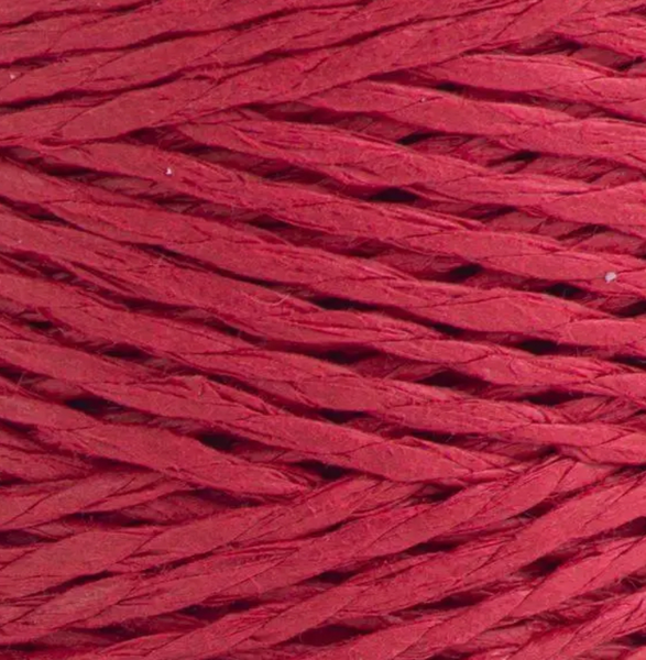 Рафія YarnArt Papiro Twisted №1310 червоний, целюлоза, нитки для в&rsquo;язання сумок, шляп і декору 1310 фото