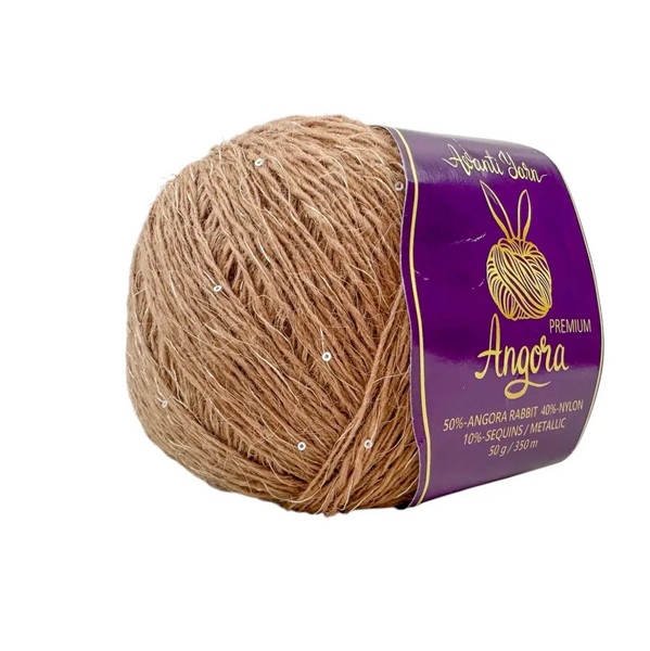 Пряжа Avanti Yarn Angora Premium (Ангора Преміум) №ЕF38/101 коричневий, ангора з люрексом і паєтками ЕF38/101 фото Пряжа Avanti Yarn Angora Premium (Ангора Преміум) №ЕF38/101 коричневий, ангора з люрексом і паєтками ЕF38/101 фото