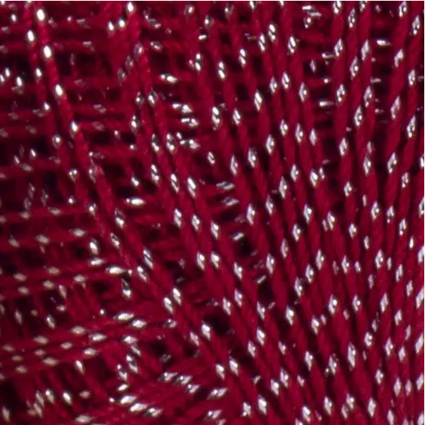Пряжа YarnArt Violet Lurex (Виолет люрекс) № 15020 красный, мерсеризованный хлопок с люрексом нитки для вязания 15020 фото