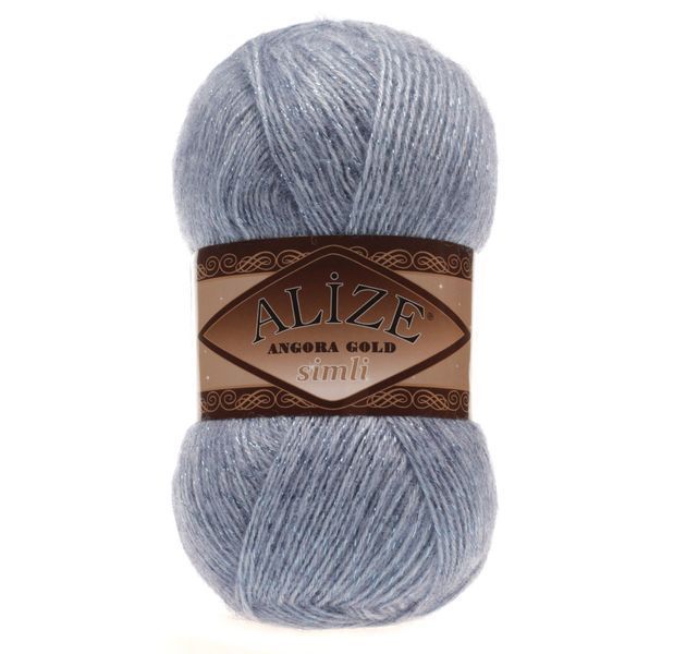 Пряжа Alize Angora Gold Simli (Ангора Голд Сімлі) №221 світлий джинс меланж, вовна з металіком, нитки для в’язання 221 фото Пряжа Alize Angora Gold Simli (Ангора Голд Сімлі) №221 світлий джинс меланж, вовна з металіком, нитки для в’язання 221 фото