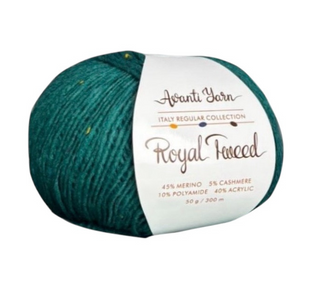 Пряжа Avanti Yarn ROYAL TWEED №616 бірюзовий, пряжа твідова з кашемиром, нитки для в'язання гачком и спицями 616 фото
