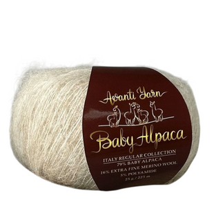 Пряжа AVANTI YARN BABY ALPACA №19 попелястий беж, пряжа напіввовняна, для в'язання гачком и спицями 19 фото
