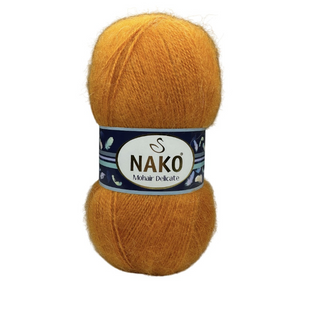 Пряжа Nako Mohair Delicate №13914 оранжевый (полушерстяная) 100 г, 500 м 13914 фото