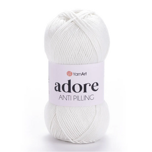 Пряжа Yarnart Adore (Адор) №357 димчасто-білий колір - акрилова для в'язання гачком и спицями 357 фото