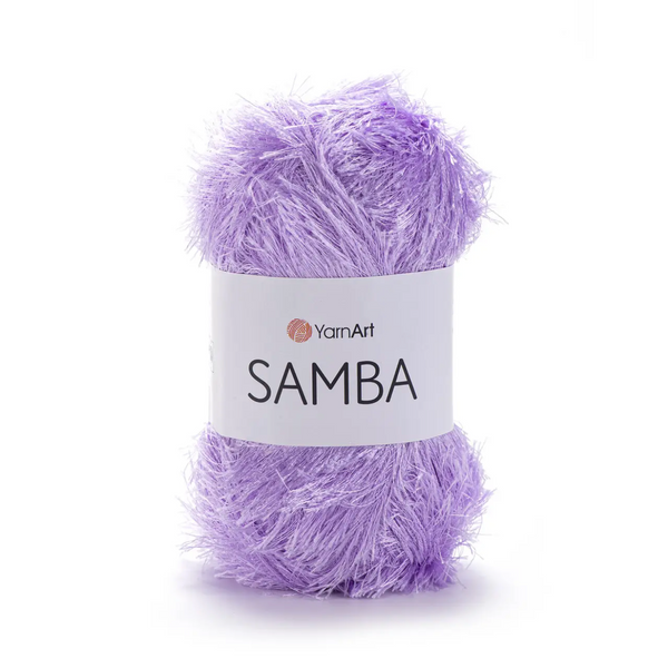 Пряжа Yarnart Samba №54 бузковий, пухнаста-травка нитки для в'язання спицями та гачком 54 фото Пряжа Yarnart Samba №54 бузковий, пухнаста-травка нитки для в'язання спицями та гачком 54 фото