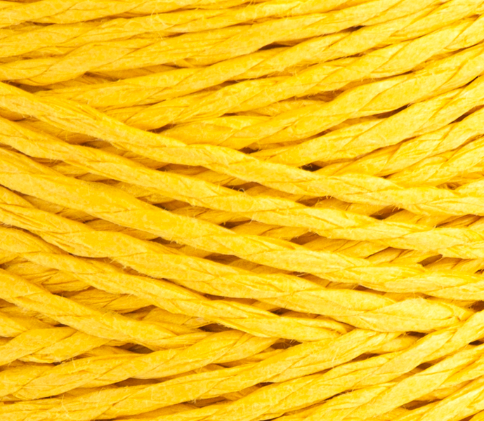 Рафія YarnArt Papiro Twisted №1319 жовтий, целюлоза, нитки для в&rsquo;язання сумок, шляп і декору 1319 фото