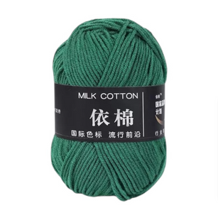 Пряжа MILK COTTON (Мілк Коттон) №41 зелений, пряжа напівбавовна, нитки для в'язання спицями та гачком 41 фото