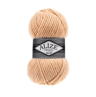 Пряжа Alize Superlana Maxi (Суперлана Макси) №502 крем-карамель, нитки толстые для вязания 502 фото