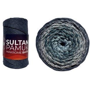 Пряжа Sultan Pamuk Makrome Batik №216 темно-сірий (макраме) 250 г 225 м 216 фото