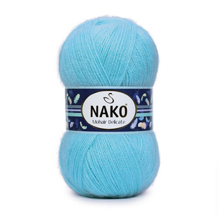 Пряжа Nako Mohair Delicate №235/6134 бирюза (полушерсть) 100 г, 500 м 235/6134 фото