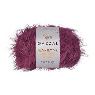 Пряжа Gazzal Marilyn & Merinos Lurex №8267 L бордовий (мериносова вовна, люрекс), 50 г, 90 м 8267 L фото