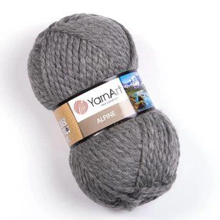 Пряжа YarnArt Alpine №344 сірий колір - напіввовняна для в'язання спицями і гачком 344 фото