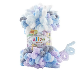 Пряжа Alize Puffy Color (Пуффі Колор) №6524 плюшева нитки для в'язання руками 6524 фото