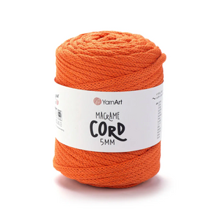 Пряжа Yarnart Macrame Cord 5 мм №800 яскраво-жовтогарячий, напівбавовна, нитки для плетіння макраме 800 фото