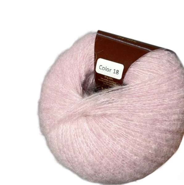 Пряжа AVANTI YARN BABY ALPACA №18 пудровий рожевий, пряжа напіввовняна, для в'язання гачком и спицями 18 фото
