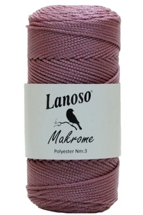 Пряжа Lanoso Macrame №328 запорошена троянда, поліпропілен нитки для в'язання гачком 328 фото