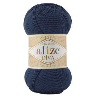 Пряжа Alize Diva (Ализе Дива) №361 темно-синий, микрофибра, нитки для вязания 361 фото