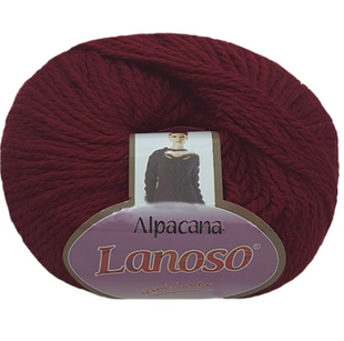 Пряжа Lanoso ALPACANA №3014 бордо, пряжа вовна, альпака з акрилом, для ручного в'язання спицями та гачком 3014 фото