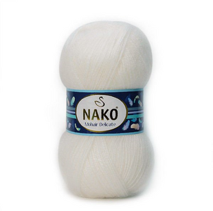 Пряжа Nako Mohair Delicate №256/6103 молочный (полушерсть) 100 г, 500 м 256/6103 фото
