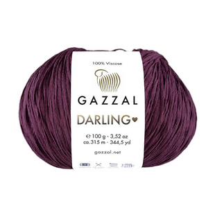Пряжа Gazzal Darling №560 темно-фиолетовый (100% вискоза) 100 г, 315 м 560 фото