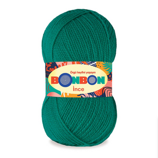 Пряжа Nako Bonbon Ince №98394 зелена бірюза (акрил) 100 г, 300 м 98394 фото