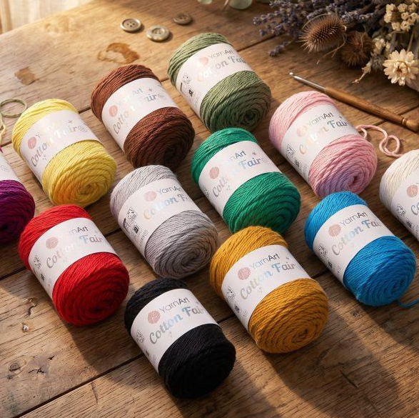 Пряжа YarnArt Cotton Fair 8/4 №5592 сірий (бавовняна) 50 г, 160 м 5592 фото