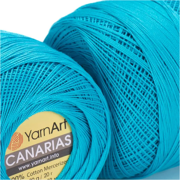 Пряжа YarnArt Canarias №10008 бирюзовый - мерсеризованный хлопок для вязания крючком 0008 фото
