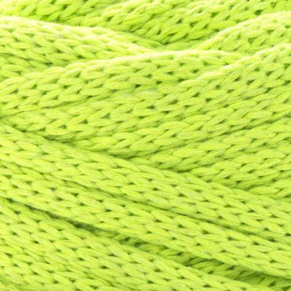 Пряжа Yarnart Macrame Cord 5 мм №801 ярко-салатовый, полухлопок, нитки для плетения макраме 801 фото