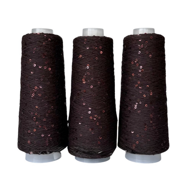 Пряжа Infinity Yarn Поетка на котоне 3 мм №121 шоколад + пайетка в тон матовая (100% хлопок) 100 г, 800 м 026 фото Пряжа Infinity Yarn Поетка на котоне 3 мм №121 шоколад + пайетка в тон матовая (100% хлопок) 100 г, 800 м 026 фото