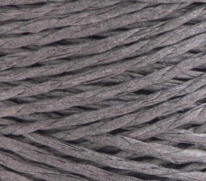 Рафия YarnArt Papiro Twisted №1321 серый, целлюлоза, нитки для вязания сумок, шляп и декора 1321 фото