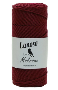 Пряжа Lanoso Macrame №357 бордовий, поліпропілен нитки для в'язання гачком 357 фото
