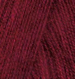 Пряжа Alize Angora Real 40 (Ангора Реал 40) №57 бордовий, напіввовна, нитки для в&rsquo;язання 57 фото