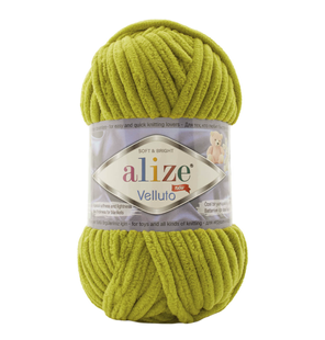 Пряжа Alize Velluto (Веллуто) №11 фісташковий, плюшева, нитки для в&rsquo;язання 11 фото