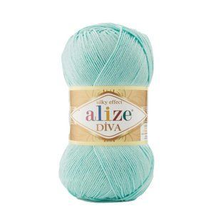 Пряжа Alize Diva (Ализе Дива) №669 мята, микрофибра, нитки для вязания 669 фото