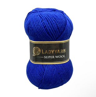 Пряжа Lady Yarn Super Wool №NW019 королівський синій (напіввовна) 100 г, 260 м NW019 фото