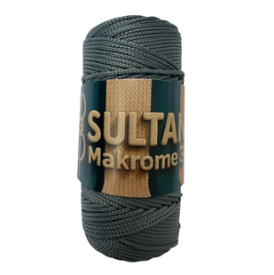 Пряжа Sultan MAKROME (Султан Макраме) №064 сірий пряжа для сумок макраме, нитки для в'язання спицями та гачком 064 фото