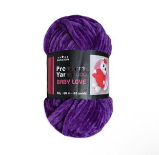 Пряжа Premium Yarns Baby Love №358 фиолетовый, плюшевая, нитки велюр для вязания спицами и крючком 358 фото