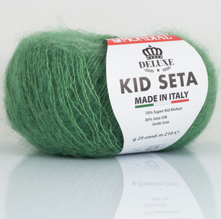 Пряжа Mondial Kid Seta №560 зелений (кід мохер, шовк) 210 м, 25 г 560 фото