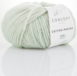 Пряжа Katia Cotton-Merino №132 ментол (бавовна, мериносова вовна) 105 м, 50 г 132 фото