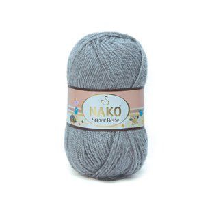 Пряжа Nako Super Bebe №195 сірий (акрил) 50 г, 180 м 195 фото