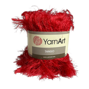 Пряжа Yarnart TANGO №537 червоний, пряжа фантазійна, для ручного в'язання спицями та гачком 537 фото