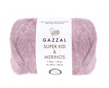 Пряжа Gazzal Super Kid Merinos (кід мохер, вовна мериноса) 50 г, 150 м